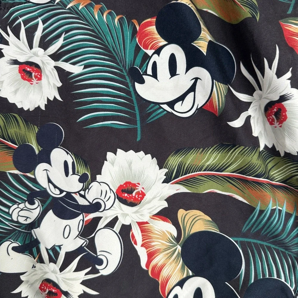 Neff Disney Mickey Mouse Swim Trunks Mens XL Black Tropical Floral Board Shorts